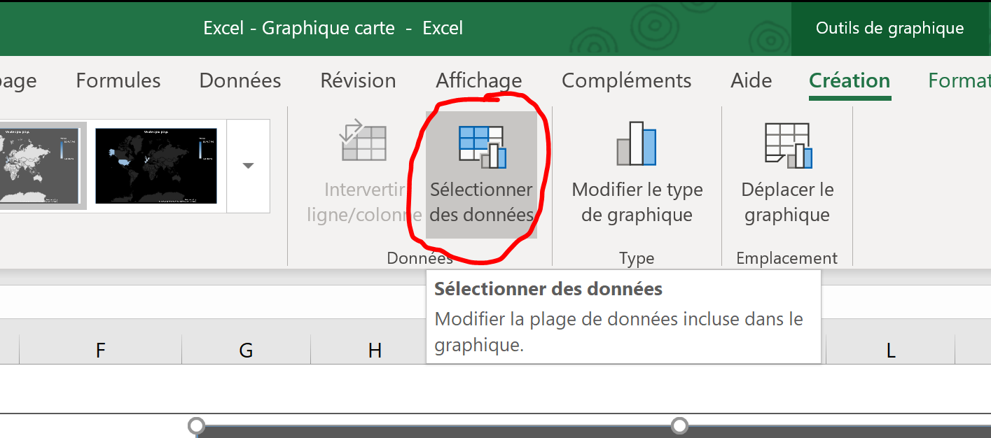 Excel graphique carte dynamique