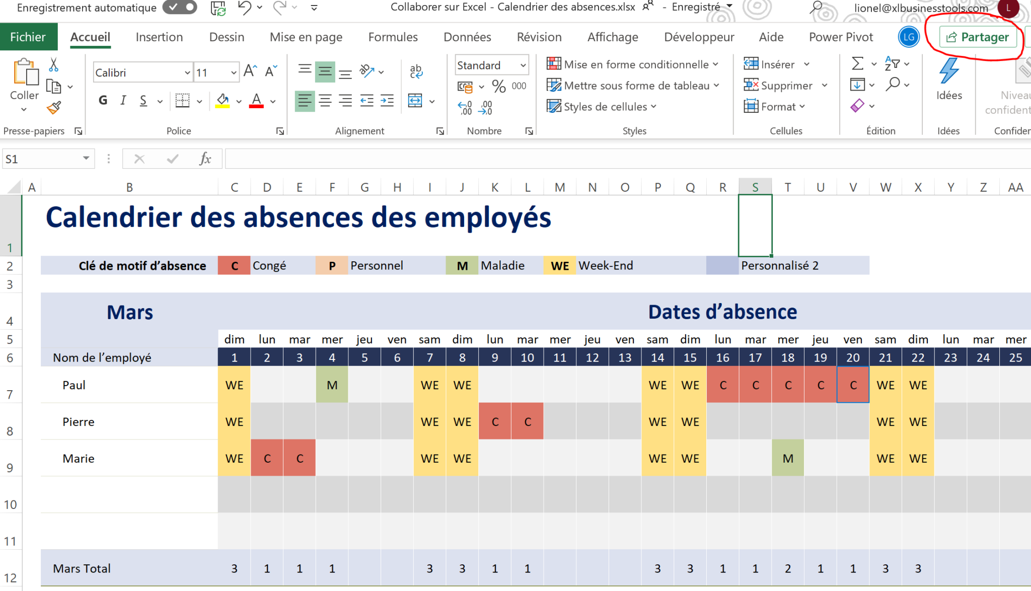 Travaillez à Plusieurs En Même Temps Sur Excel Avec La Fonction De Co édition 2020 Xl 1825