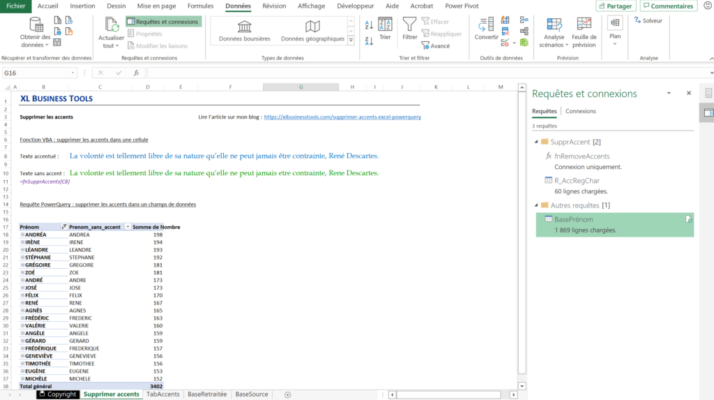 Voici 2 méthodes pour supprimer les accents dans Excel avec une macro